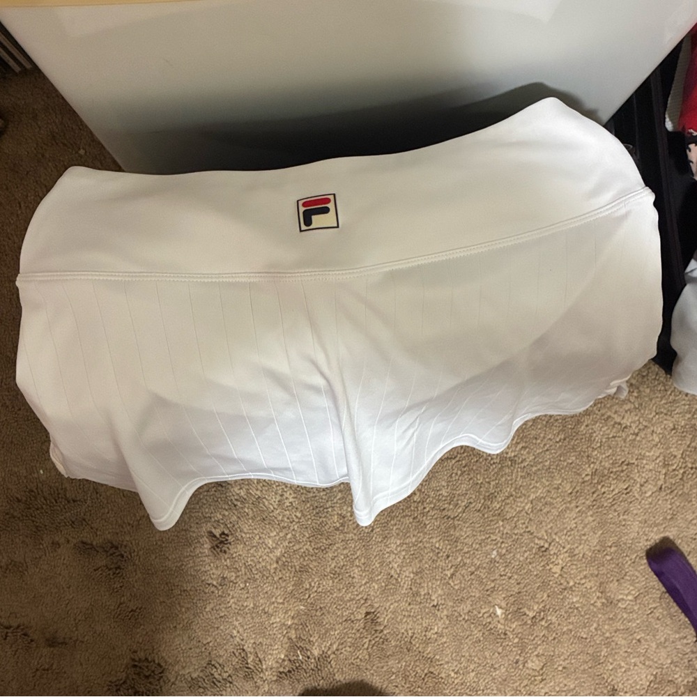 Fila White Performance Skort with Branded Tag